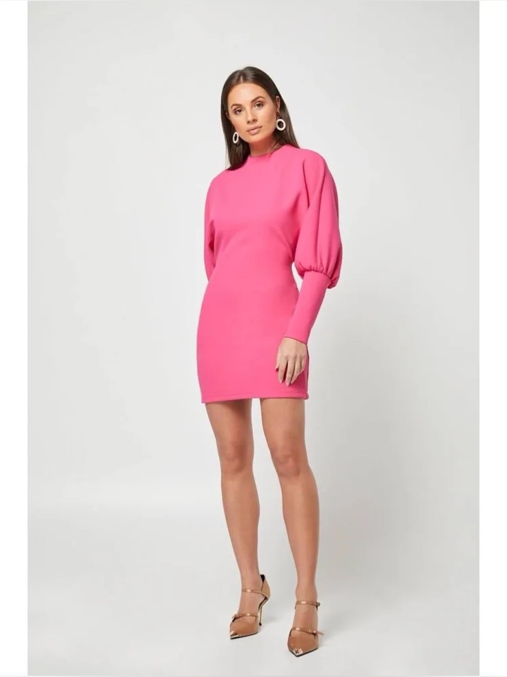 Elliatt Pink Puff-Sleeve Mini Dress